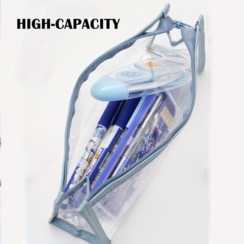 Clear Transparent Marker Pouch with Zipper for Stationery and Makeup