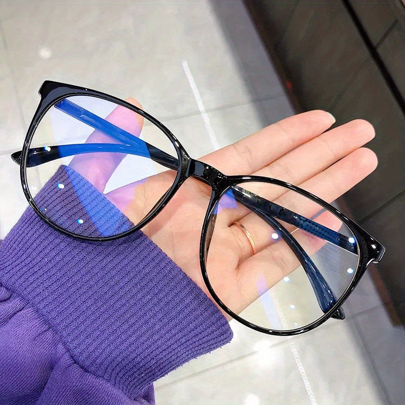 Round Frame Casual Clear Eyeglasses Light Blocking TV Gaming Glasses