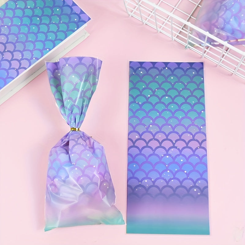25 50pcs Mermaid Tail Treat Bags for Birthday Parties