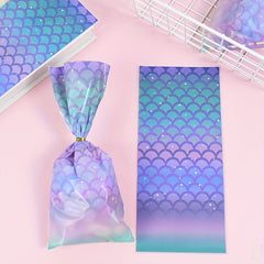 25 50pcs Mermaid Tail Treat Bags for Birthday Parties