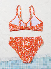 Girls Floral Bikini Set Cami Top & Briefs Beach Vacation
