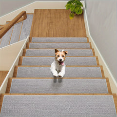 7pcs Linen Stair Treads Non Slip Self Adhesive Backing