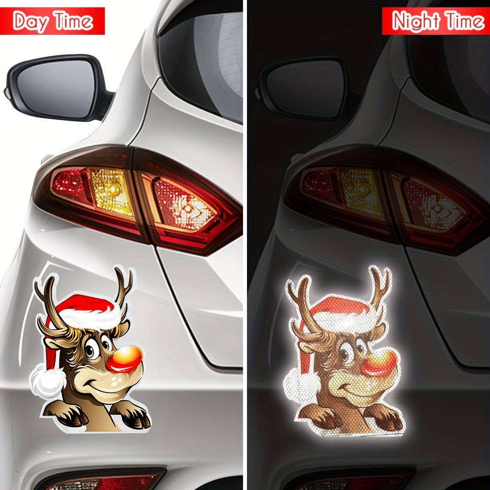 2pcs Christmas Reindeer Magnetic Reflective Stickers