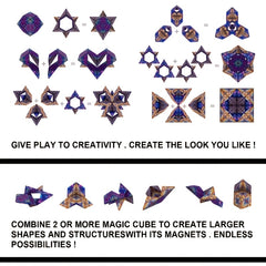 Magnetic Magic Cube Geometry Puzzle Educational Toy For Kids