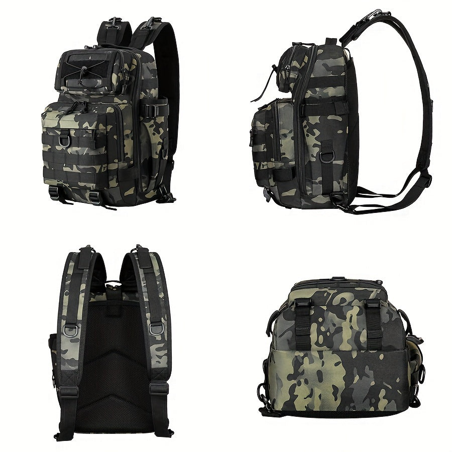 Fishing Tackle Storage Bag with Water Bottle & Rod Holder