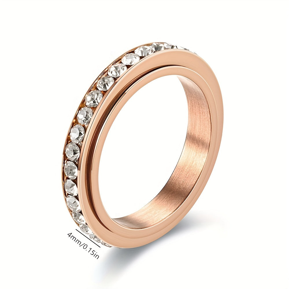 Men's Faux Diamond Ring - Stylish Silver Tone Band