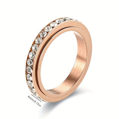 Men's Faux Diamond Ring - Stylish Silver Tone Band