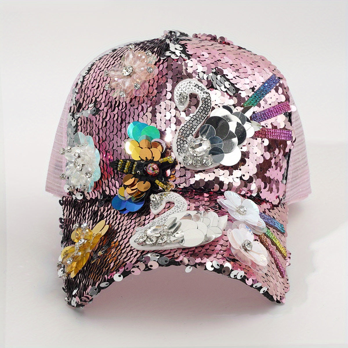 Rhinestone Sequin Baseball Cap Women's Sunshade Peaked Cap