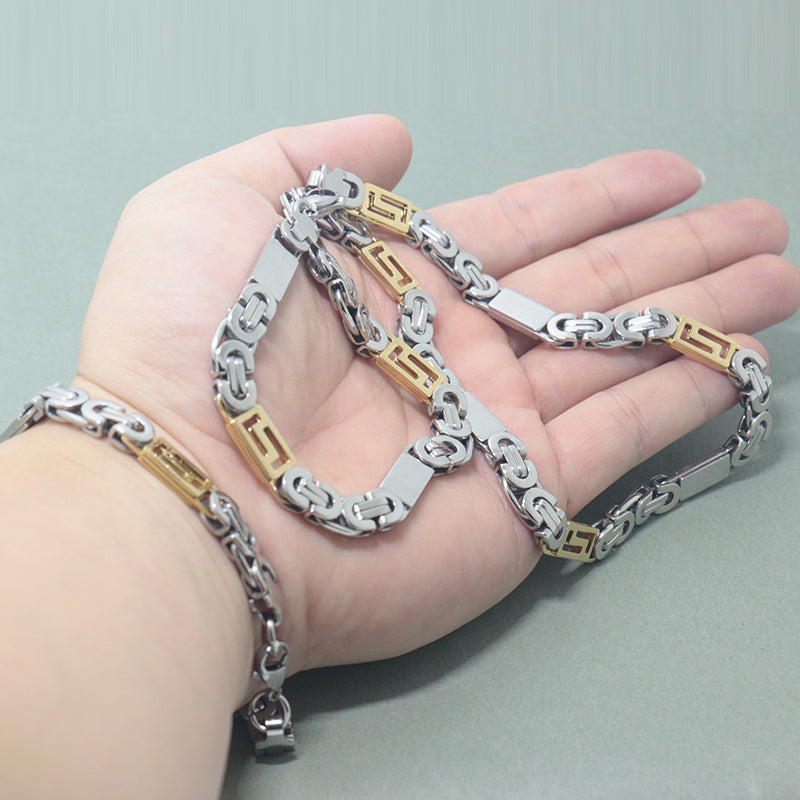 Flat Great Wall Stainless Steel Necklace