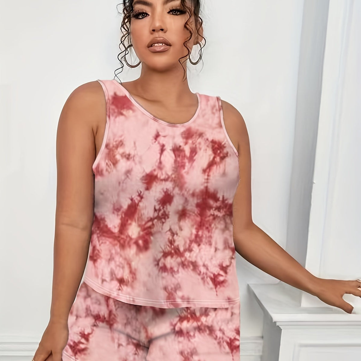 Tie Dye Tank Top & Shorts Lounge Set