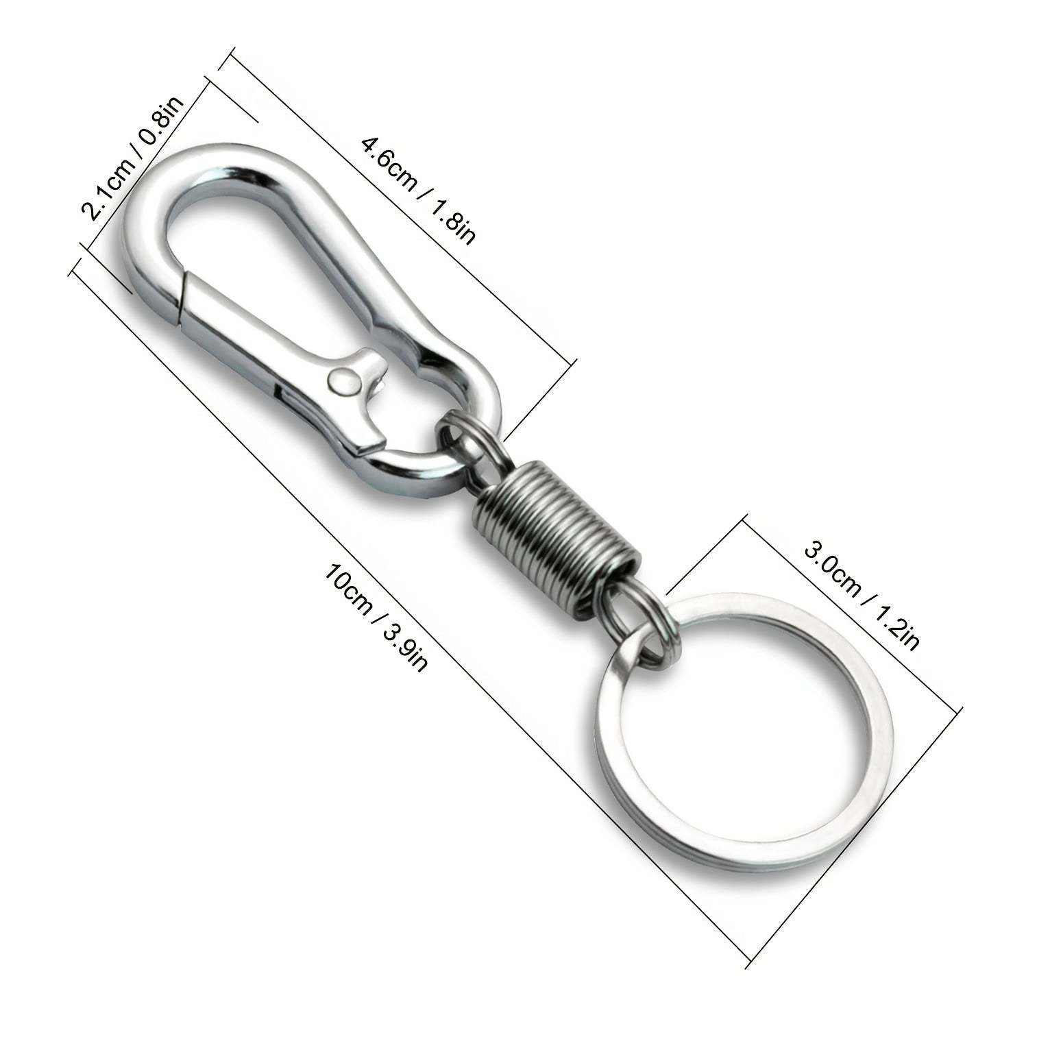 2pcs Spring Keychain Clip Metal Retractable Key Holder Hook for Bag