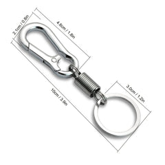 2pcs Spring Keychain Clip Metal Retractable Key Holder Hook for Bag