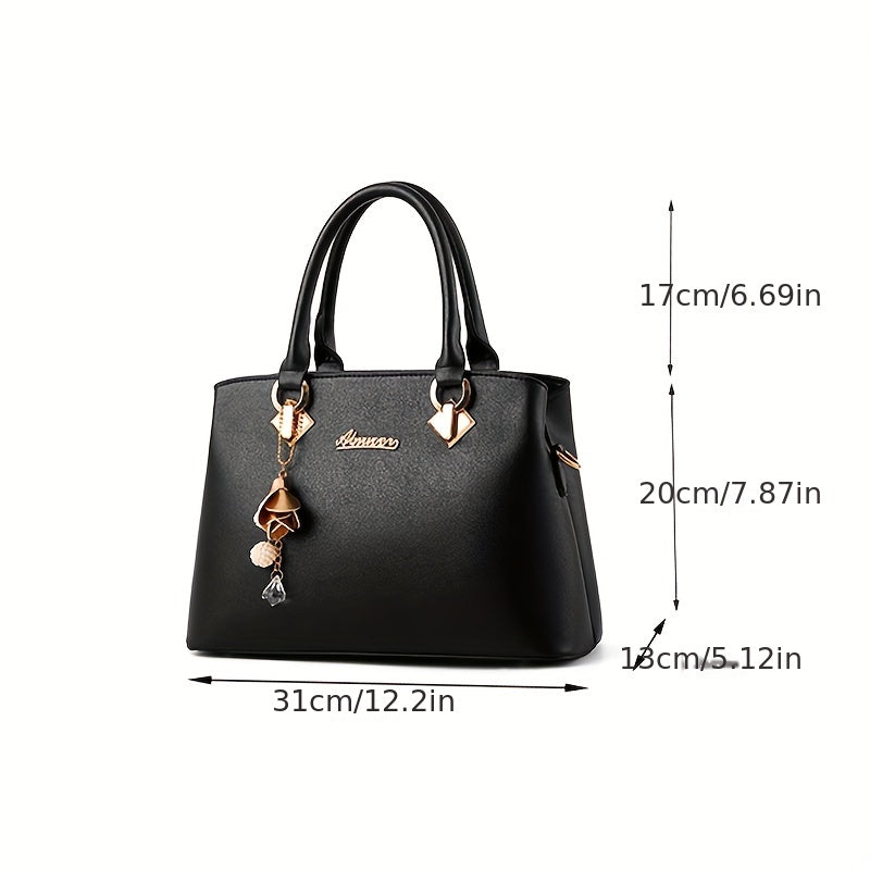 Classic Tote Satchel Bag All Match Shoulder Bag Work Pendant
