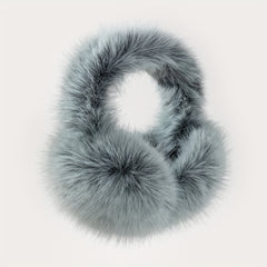 Women's Folding Frost Long Fur Warm Ear Muffs Adjustable Fit