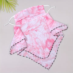 Flower Print Double Layer Veil Neck Gaiter Sunscreen Face Covering