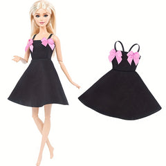 Princess Doll Dress with Pink Bow for 11-8 Inch Dolls
