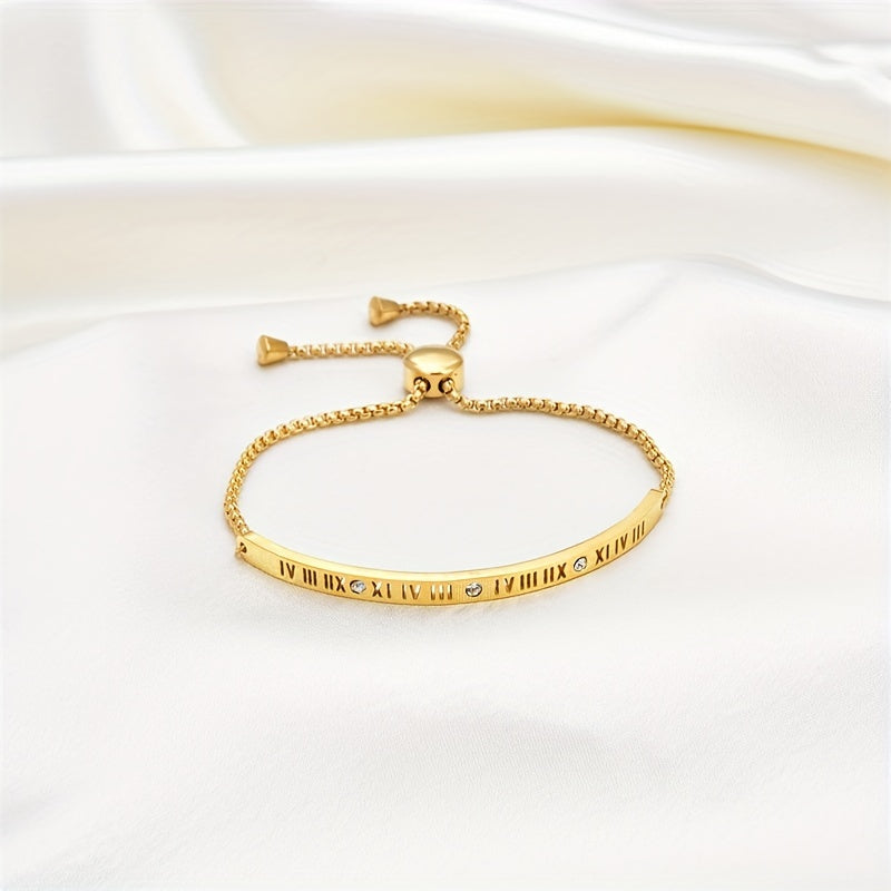 Adjustable Roman Numerals Bracelet for Women Girls