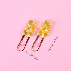 Bear Paper Clip Set Creative Cartoon Bookmark