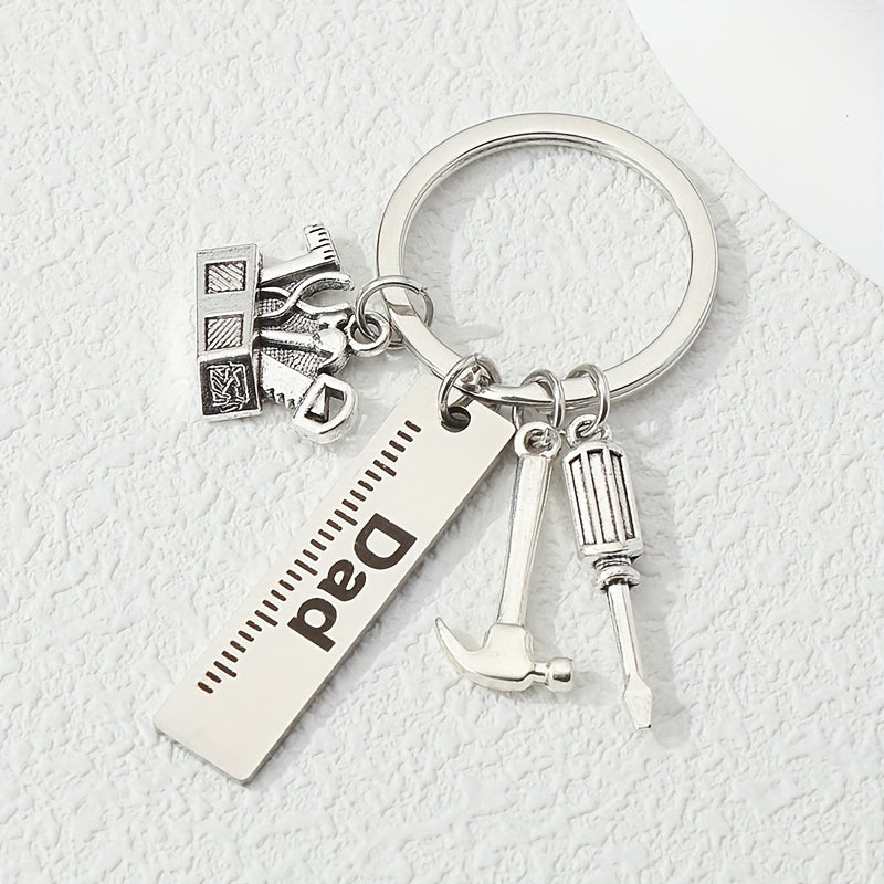 Metal Repair Tools Keychain Dad Print Key Ring Gift