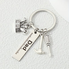 Metal Repair Tools Keychain Dad Print Key Ring Gift