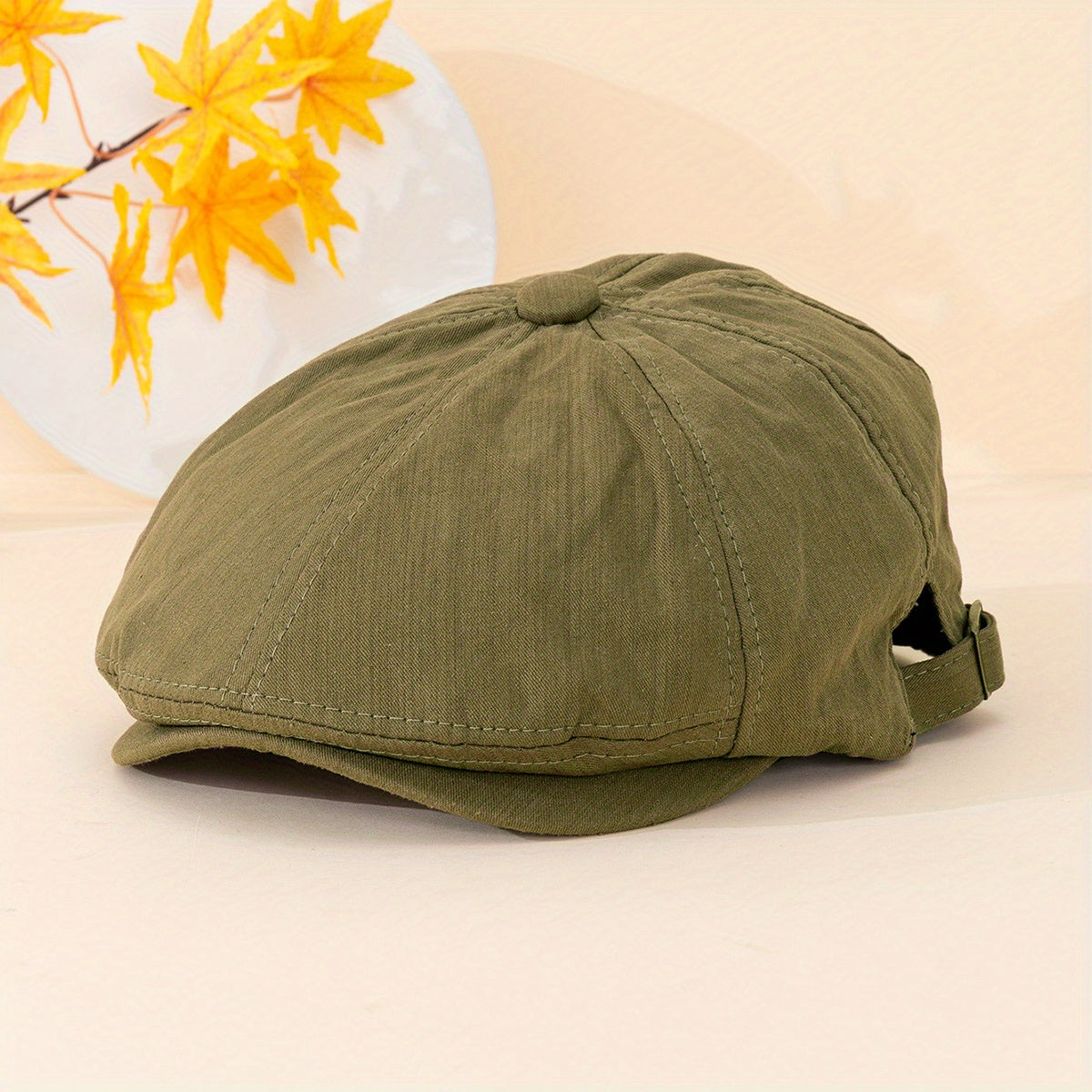 Unisex Adjustable Octagonal Hat, Retro Literary Style, One Size Fits All