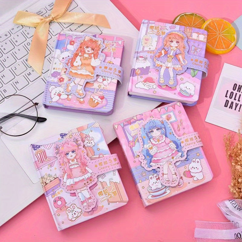Leather Magnetic Buckle Hand Account Book Mini Cartoon Notebook