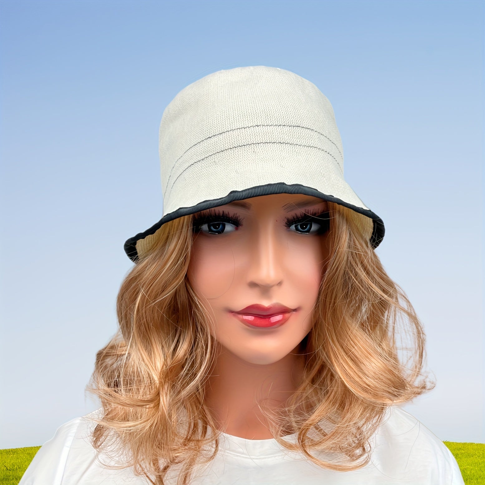 Cotton Bucket Hat Solid Sunscreen Foldable Cloche Women Outdoor