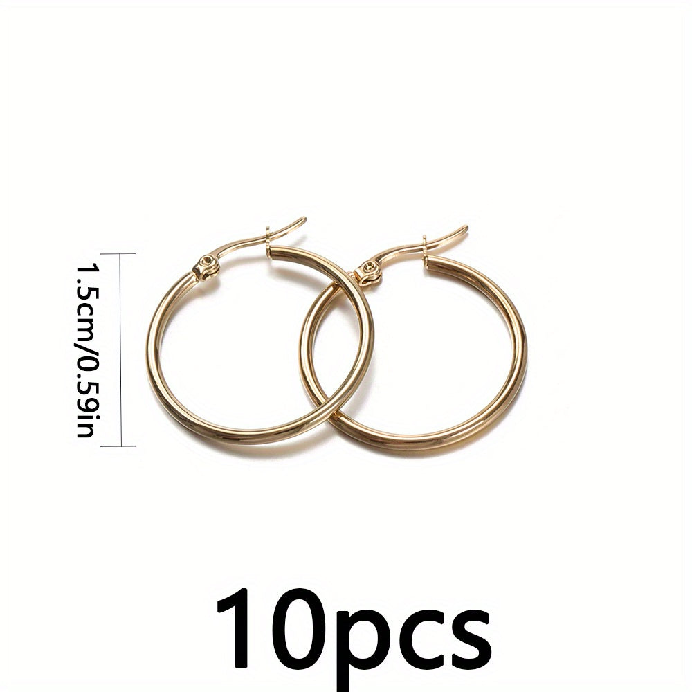 10pcs Golden Stainless Steel Earring Hooks for DIY Earrings Making