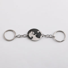 Cat Matching Keychain For Couples Friends Heart Keychains For Women Men
