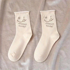 Letter & Food Print Socks Women's Stockings