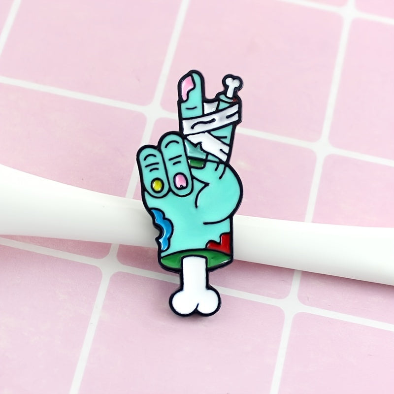 Men's Zombie Skeleton Hand Brooch
