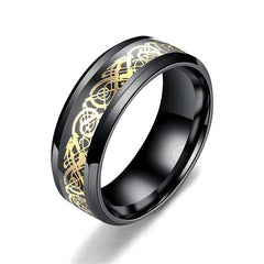 Men's Steel Dragon Pattern Ring Retro Niche Men's Ring