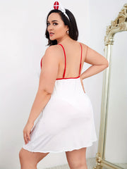  Nurse Costume Red Cross Cami Lingerie Dress