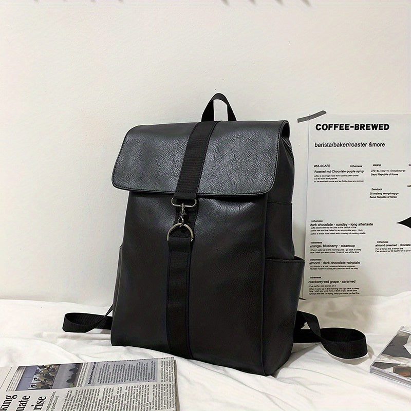 Retro Distressed Stylish Backpack PU Leather Large Capacity School Bag
