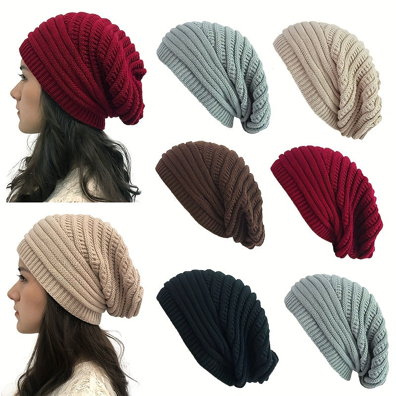 Autumn Winter Wool Knitted Slouchy Beanie Hat