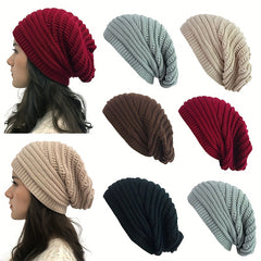 Autumn Winter Wool Knitted Slouchy Beanie Hat