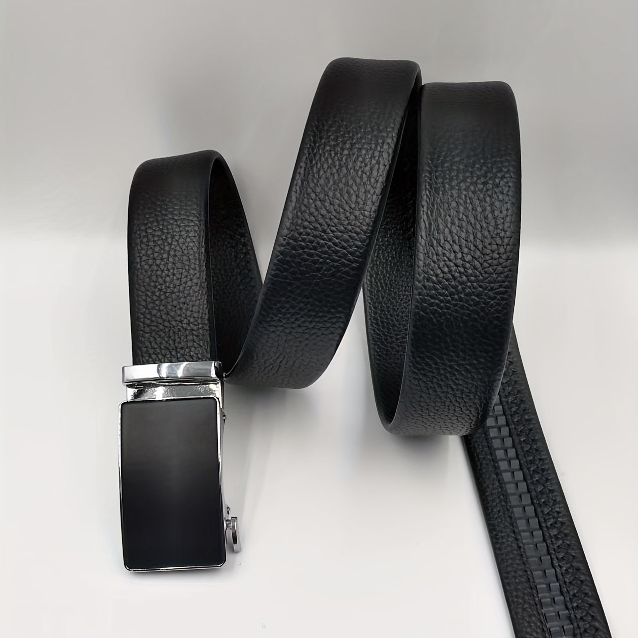Men's Leather Automatic Buckle Belt Set