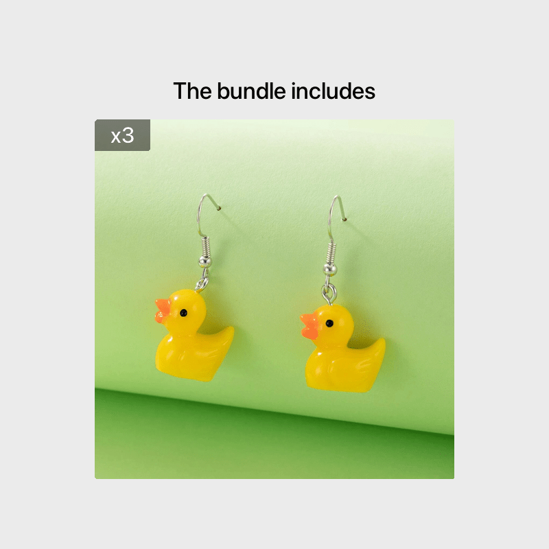 Duck Earrings Synthetic Resin Cute Animal Jewelry Dangle Earrings