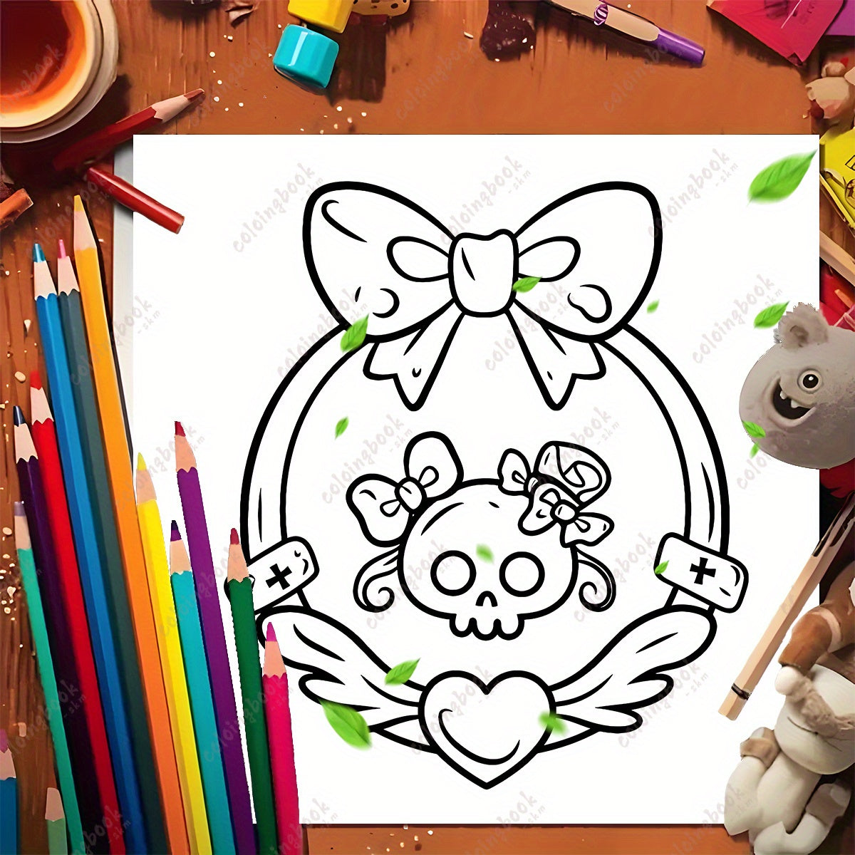 WTX Deluxe Spooky Love Drawing Coloring Book - 22 Pages
