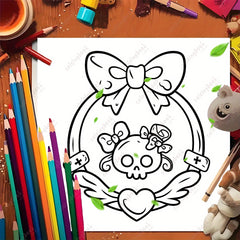 WTX Deluxe Spooky Love Drawing Coloring Book - 22 Pages