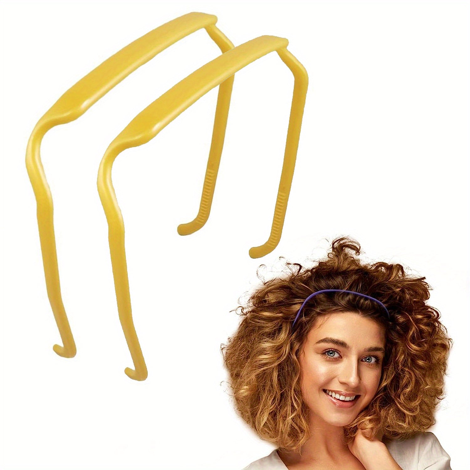 2 Pack Curly Thick Hair Headbands - Invisible Hair Hoop