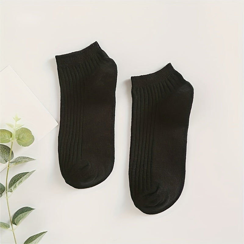 10 Pairs Ribbed Ankle Socks Women's Stockings