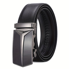 Men's Business Leather Belt with Automatic Buckle