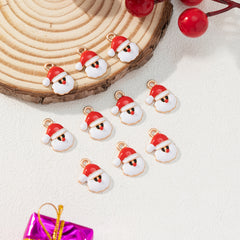 10pcs Santa Claus Alloy Pendant Christmas Style Accessories