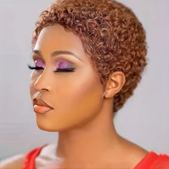 Short Pixie Cut Wigs For Women Short Curly Wavy Human Hair Wigs