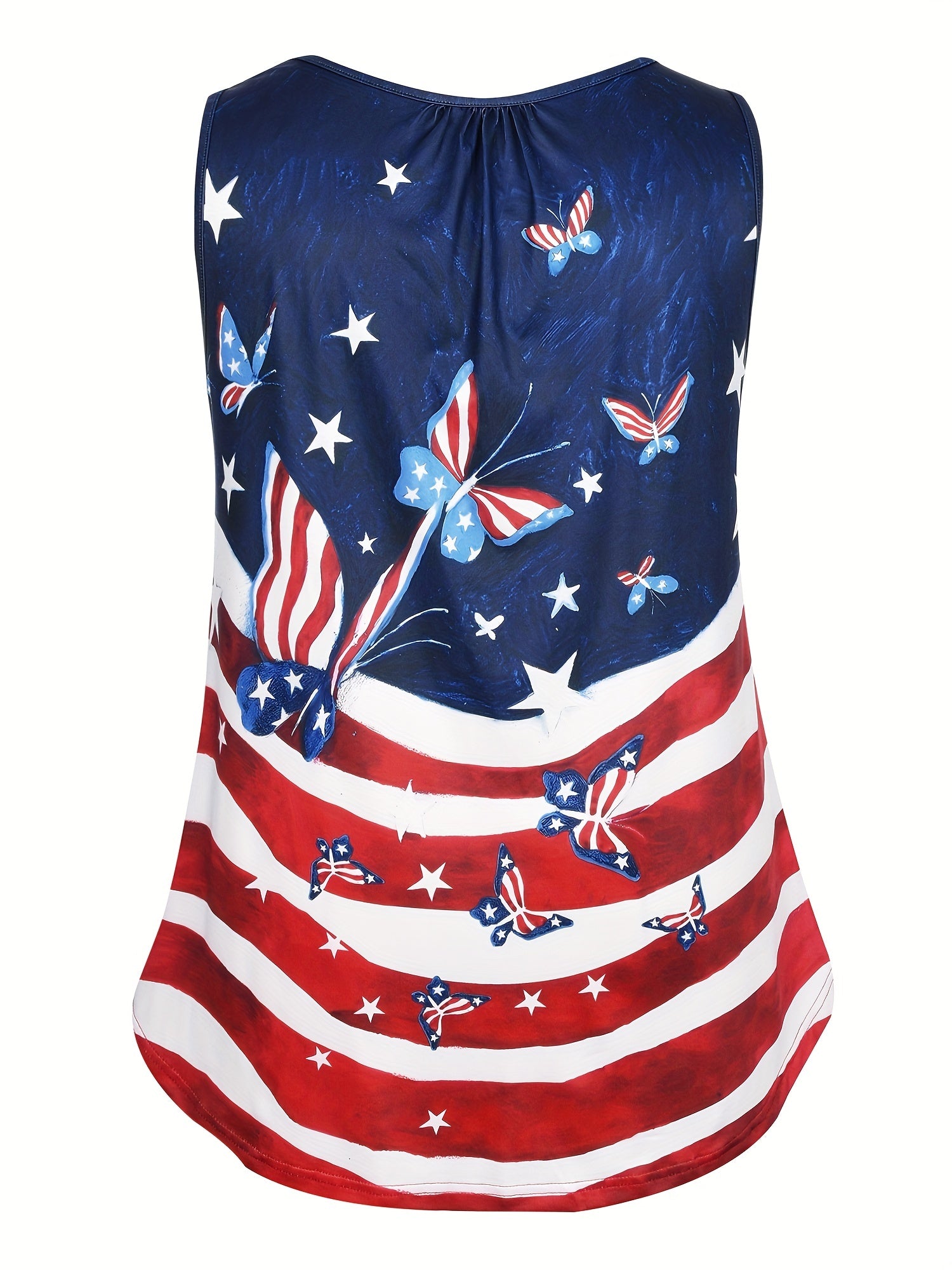  Independence Tank Top Women's Plus Flag Print