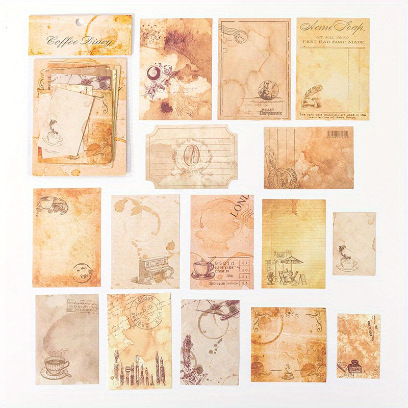 30pcs Vintage Stickers Art Supplies DIY Scrapbooking Collage Material