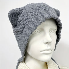 Cartoon Cat Ear Beanie Knit Hat for Women Men