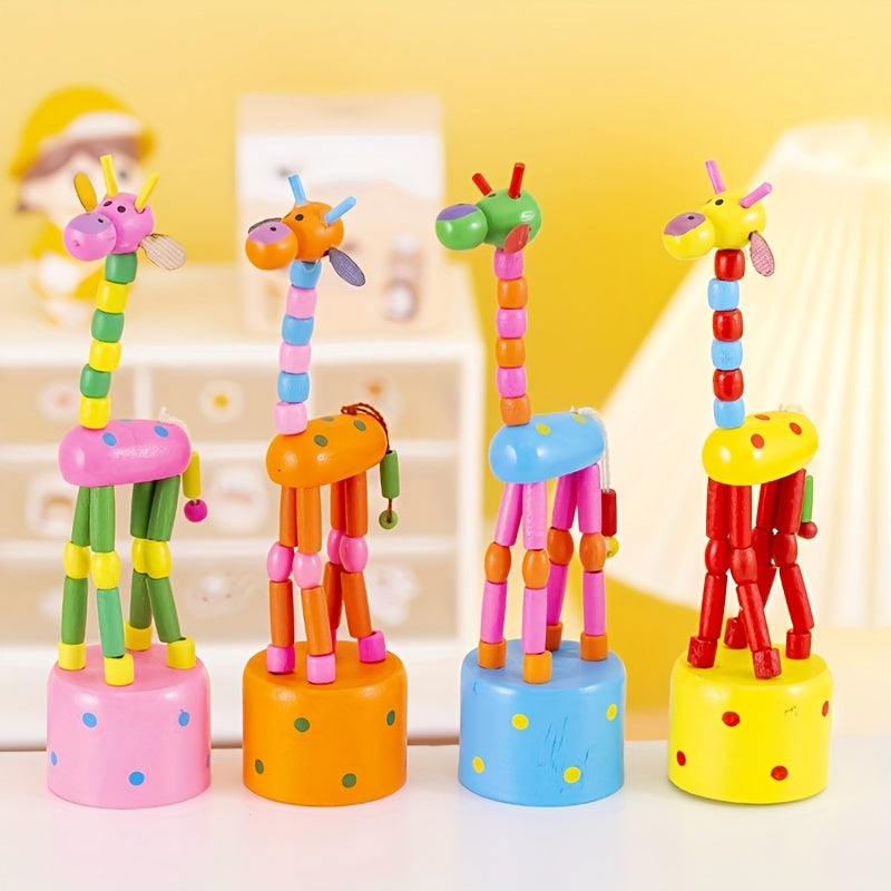 Kids Dancing Stand Giraffe Wooden Toy