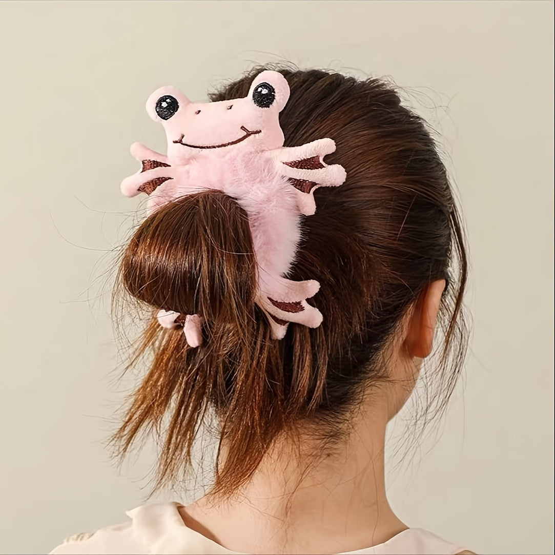 Cartoon Plush Frog Hair Tie Scrunchie Elastic Hair Accessories